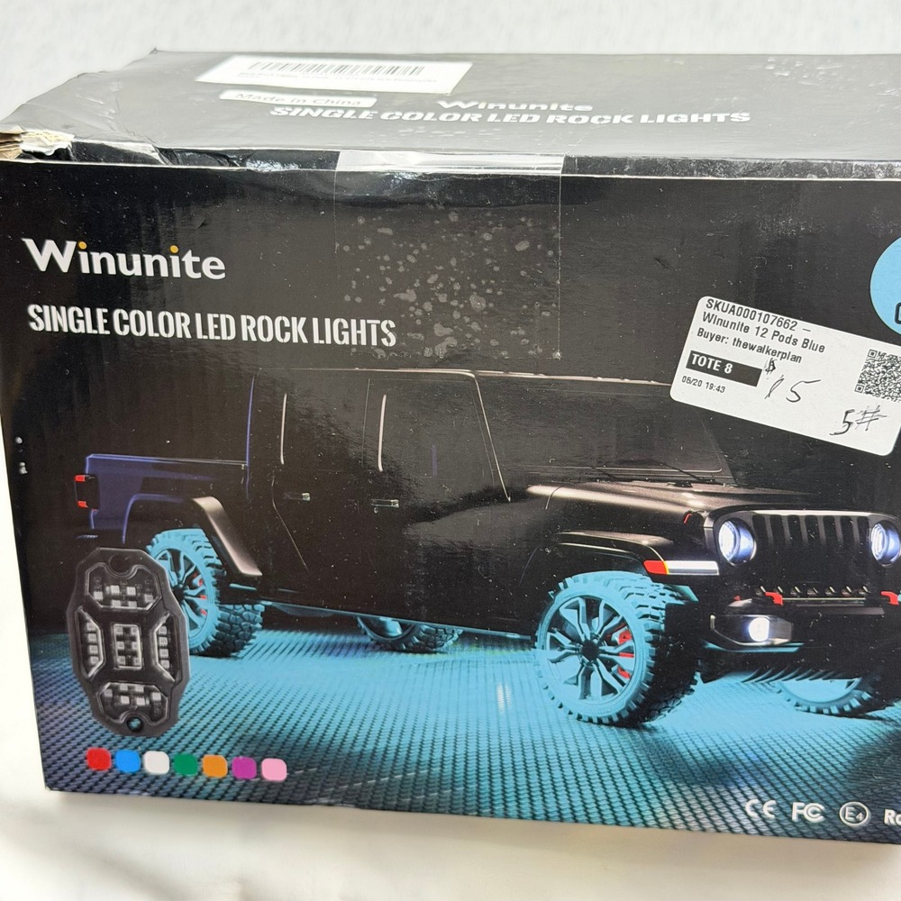 Winunite 12 Pods Blue LED Rock Lights One Color Underglow Kit for Truck ATV SUV